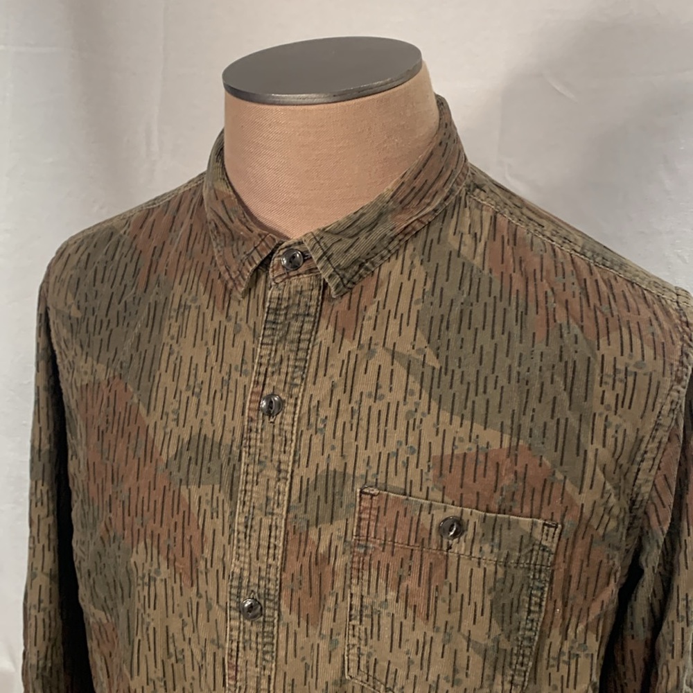 CPO Provisions Vintage Oversized Corduroy Camo Print LS button up size large
